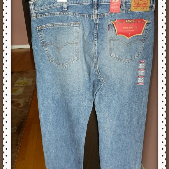 Levi’s® Men's 505™ 38 x 29 Regular Straight Fit Jeans Blue Wash NEW with Tag - Picture 2 of 12